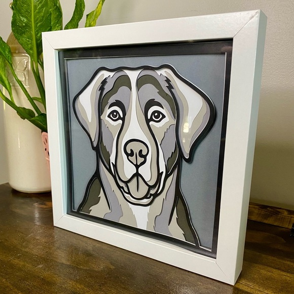 3D Black Labrador Dog Shadowbox - Picture 4 of 8